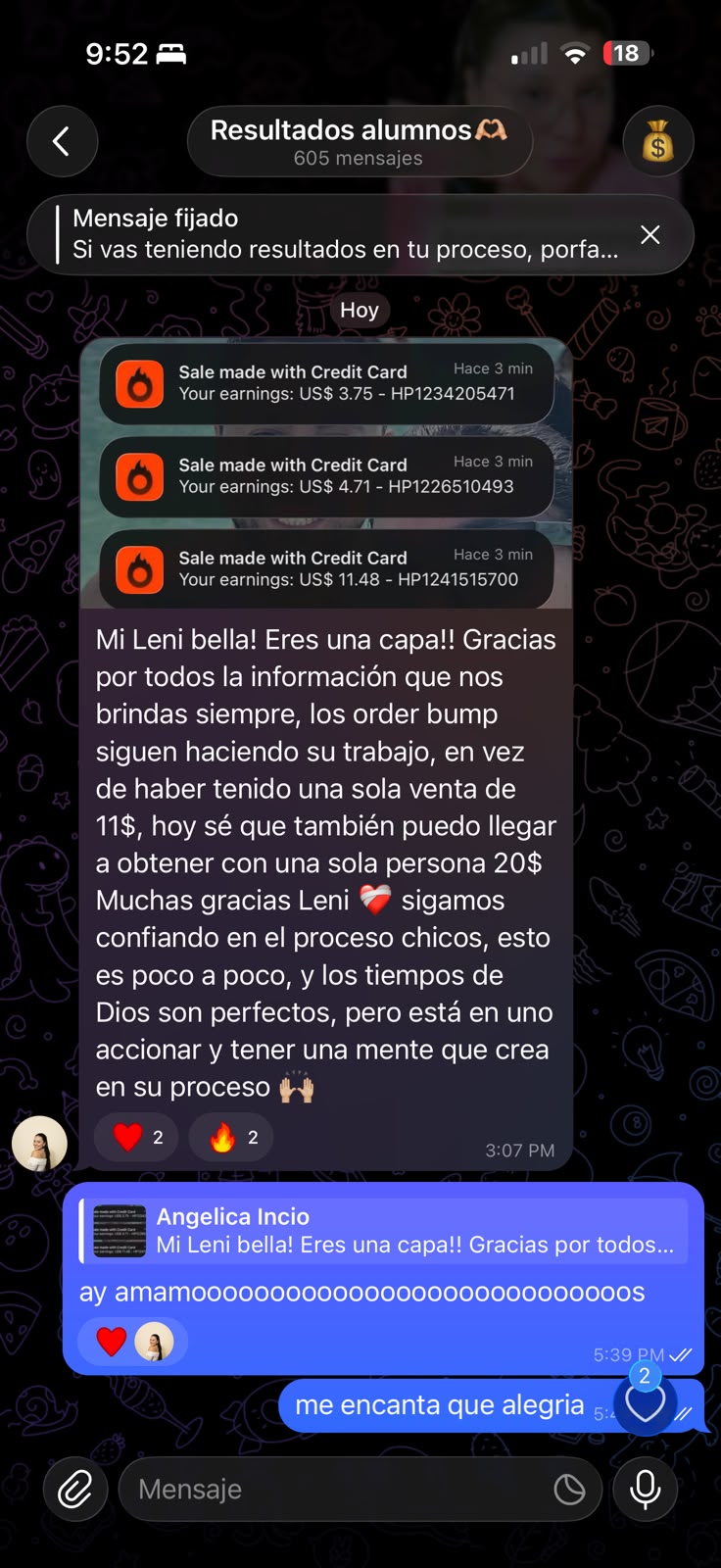 Alumna: 3 ventas seguidas con order bump