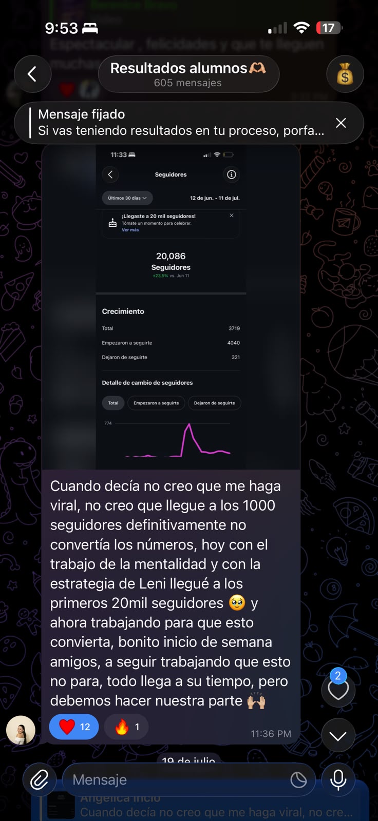 Alumna: primeros 20 mil seguidores con la estrategia