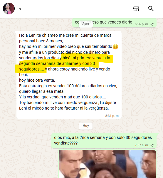 Captura real del caso de 30 seguidores