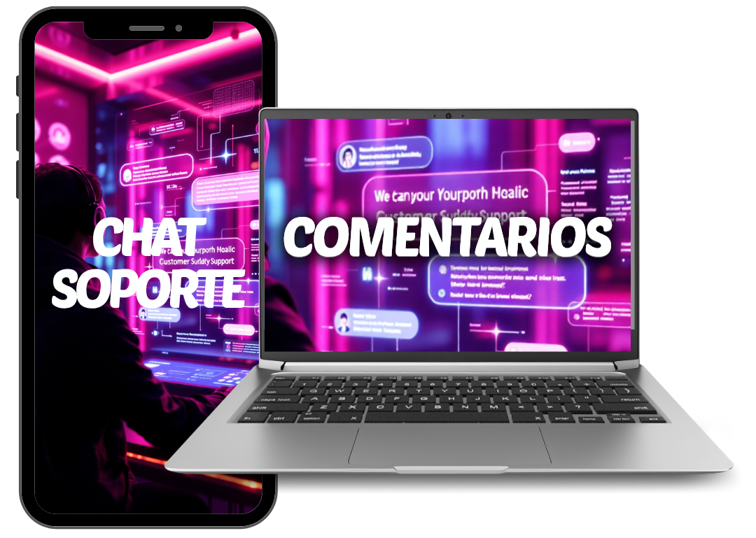 Chat de soporte y comentarios del Kit en celular y laptop